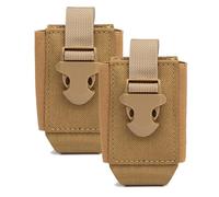 Lot de 2 Pochettes Tactiques Utilitaires, Sacs de Rangement Molle en Nylon 1000D, Sacs Banane Multifonctionnels pour l'Extérieur, pour l'EDC et l'Organisation du Matériel(Brown)