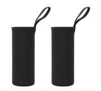 Lot de 2 pochettes thermiques pour bouteilles de 550 ml, 750 ml, 1000 ml, 1500 ml, matériau de construction, conserve la température en toute sécurité (550 ml, noir)