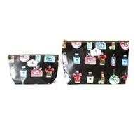 Novago Lot de 2 Pochettes Tailles différentes Fleuries Tissu Plastifié Solide Durable et imperméable (Parfum)