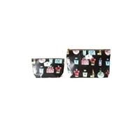Lot de 2 pochettes / Trousses scolaires / Trousses de toilette ( tailles différentes) Tissu Plastifié solide durable et imperméable ( Parfum )