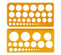 Lot de 2 Pochoirs à Cercles en Plastique Transparent Orange, Gabarit Géométrique de Précision pour Dessin Technique, Architecture, Bureau, École et Projets Créatifs