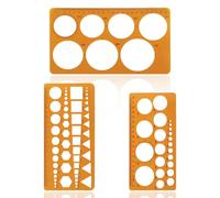 Lot de 2 pochoirs circulaires avec 36 cercles et 7 cercles, règle circulaire pour aider à peindre, quilling, orange transparent, avec 1 modèle de dessin géométrique
