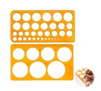 Lot de 2 Pochoirs Circulaires Transparents Orange, Gabarits et Règles de Dessin Polyvalentes, Modèles de Cercles pour Bureau, École, Design et Maquette, Normographe Précis Format Plat Nomade