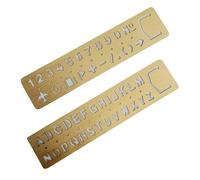 Lot de 2 pochoirs en métal avec chiffres et lettres - Petit modèle de pochoir pour journal, journal intime, album photo, scrapbooking, peinture, artisanat, marque-page