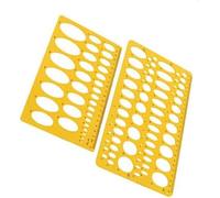Lot de 2 pochoirs ovales isométriques ellipses géométriques pour l'école et le bureau