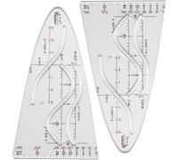 Lot de 2 pochoirs paraboliques mathématiques - Parabole unique avec sinusoïde/cosinus - Règle parabolique pour outils d'étude et de travail - Pochoir de courbe pour étudiants, bureau, designer