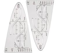 Lot De 2 Pochoirs Paraboliques Mathématiques-Parabole Unique Avec Sinusoïde/Cosinus-Règle Parabolique Pour Outils D'étude Et De Travail-Pochoir De Courbe Pour Étudiants,Bureau,Designer
