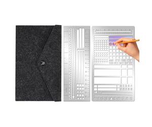 Lot de 2 pochoirs pour journal , carnet de notes, planificateur | Marque-page réutilisable - Mini écriture - Chiffres - Dessin hebdomadaire pour notes