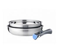 Lot de 2 poêles 24-26 cm inox avec manche amovible Arthur Martin AM2724