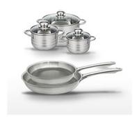 Lot de 2 poêles 24/28 cm et 3 faitouts 14/16/20 cm Elo Relief Passion Gris
