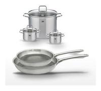 Lot de 2 Poêles 24/28cm et 3 Faitouts Elo Relief Passion Gris