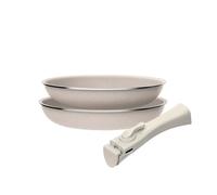 Lot de 2 poêles Ø24Ø28cm en aluminium pressé avec revêtement ILAG + poignée amovible Click&Cook, Convient à induction, anti-adhésifs, sans PFOA, passe au lave-vaisselle et au four