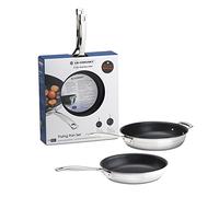 Lot de 2 poêles à frire de 24 cm et 28 cm en inox antiadhésif fond triple épaisseur Le Creuset, 53801000000000