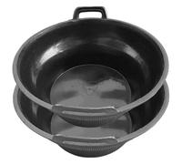 Lot de 2 poêles à nourriture en caoutchouc, poêle à nourriture en plastique pour chevaux avec poignée pour chevaux, chèvres, poulets, seaux d'alimentation épais et empilables (15, 4 pouces) en caout