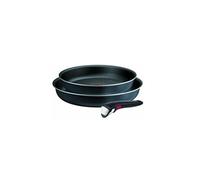 Lot de 2 poêles aluminium 24 et 28cm + 1 poignée noir Tefal L7239103 gris