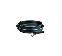 Tefal Lot de 2 poêles aluminium L7239103 – 24 et 28 cm + 1 poignée noir – gris G