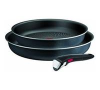 Lot de 2 poêles aluminium 24 et 28cm + 1 poignée noir Tefal L7239103 gris
