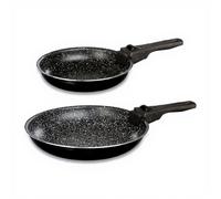 JJA 135110 Set de 2 Poêles + Poignée Amovible Pierre 20/26 cm