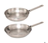 Lot de 2 poêles en inox 24/28 cm