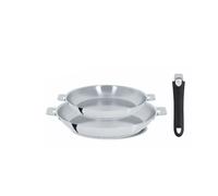 Lot de 2 Poêles Haute Inox Cristel + Poignée Amovible D24 + D28 Mutine