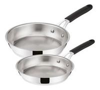 Lot de 2 poêles inox 24/28cm 012896600002