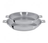 Lot de 2 poêles inox Mutine poignée amovible - 24 et 28 cm