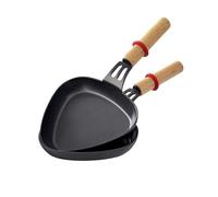 Lot de 2 poêlons raclette triangulaire manche Bois, Noir