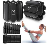 Lot de 2 poids de cheville et de poignet pour homme et femme - 0,5 kg chacun, noir - Bandes d'entraînement lestées réglables avec poids amovibles - Poids en silicone portable pour le fitness et