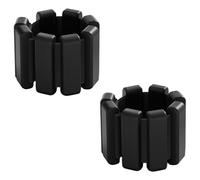 Lot de 2 poids de poignet, bracelets lestés réglables en silicone noir, poids en métal amovibles pour la musculation et l'entraînement, poids de cheville unisexe, 25,9 x 7,9 cm