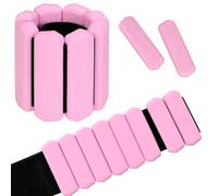 Lot de 2 poids de poignet réglables en silicone pour la course, le jogging, la gymnastique, le fitness, l'exercice (2 pièces rose, 1 kg (2 x 0,5 kg)