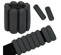Lot de 2 poids de poignet réglables en silicone pour la course, le jogging, la gymnastique, le fitness, l'exercice (2 pièces, noir, 1 kg (2 x 0,5 kg)