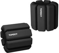 Lot de 2 poids réglables pour poignet et cheville (1,0 livre (454g)/pièce), Bracelet portable pour yoga, danse,barre,pilates,cardio
