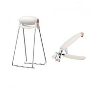 Lot de 2 poignées antidérapantes résistantes à la chaleur pour micro-ondes et four en acier inoxydable et pinces ABS pour plats chauds, grills, friteuses à air comprimé