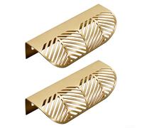 Lot de 2 poignées d'armoire en forme de feuille à base de zinc conçues pour améliorer les meubles dans les cuisines, les chambres et les espaces communs (B)