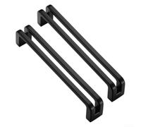 Lot de 2 poignées d'armoire noires modernes en alliage de zinc (128) | Finition noire mate, construction en alliage de zinc, esthétique moderne, s'adapte aux styles nordiques et américains