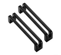 Lot de 2 poignées d'armoire noires modernes en alliage de zinc (96) | Finition noire mate, construction en alliage de zinc, esthétique moderne, s'adapte aux styles nordiques et américains