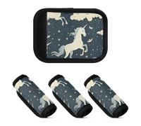 Lot de 2 poignées de bagage antidérapantes pour valise, accessoires pour voyage, Motif jument enchanté lune et étoile, one sizex4