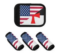 Lot de 2 poignées de bagage avec drapeau des États-Unis et chevaliers Templiers Bataille Coussin décoratif pour sac à dos bagage, Drapeau des États-Unis et des Templiers, one sizex2
