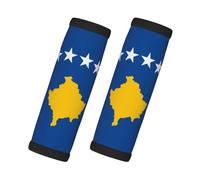 Lot de 2 poignées de bagage Drapeau du Kosovo en néoprène pour une identification facile