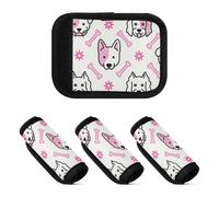 Lot de 2 poignées de bagage extensibles décoratives pour poignée de bagage, Dog Bone Blush Repeat Art, one sizex4