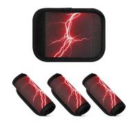 Lot de 2 poignées de bagage multi-usages pour valise, accessoires pour sac de voyage, valise, Rouge Lightning Dark Art, one sizex2