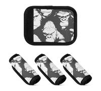 Lot de 2 poignées de bagage multi-usages pour valise de voyage, Motif gorille noir et blanc, one sizex2