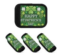 Lot de 2 poignées de bagage uniques pour bagages, Saint Patrick Happy Clover Celtic, one sizex4