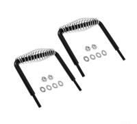 Lot de 2 poignées de barbecue en acier noir avec support de montage, design à ressort froid au toucher pour une installation facile sur les foyers et cheminées extérieures