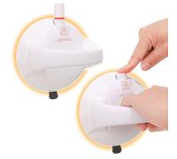 Lot de 2 poignées de douche sans perçage, avec ventouse, blanc