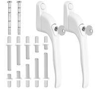 Lot de 2 poignées de fenêtre verrouillables universelles en alliage de zinc avec clé et tige carrée - Poignée de porte de balcon - Sécurité enfant pour fenêtre