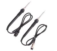 Lot de 2 poignées de fer à souder 5 broches 5 trous de rechange pour station 936 852D - Chauffage rapide en céramique ergonomique Outil de réparation électronique Noir