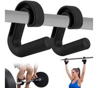Lot de 2 poignées de fitness Double D - Crochet à 90° - Poignée de traction neutre - Accessoires de gym à domicile pour barres de traction, entraînement du dos, haltères longues, embout de traction