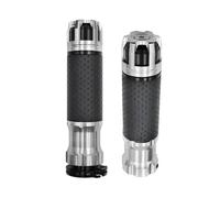 Lot De 2 Poignées De Guidon De Moto en Alliage D'aluminium Et Caoutchouc, pour Pédales, pour Scooter, avec Revêtement Souple, Accessoires De Modification(Silver)