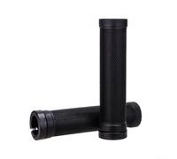 Lot de 2 poignées de guidon de vélo de montagne, longueur 130 mm, diamètre intérieur 22,2 mm, caoutchouc antidérapant et plastique avec anneaux de verrouillage en aluminium, ajustement sûr pour les